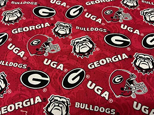 University of Georgia Cotton Fabric with New Tone ON Tone Design Newest Pattern