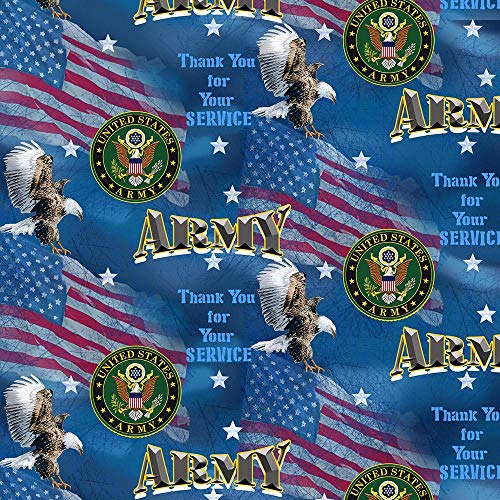 Army Military Armed Forces Flags Design 43" Wide 100% Quilting Cotton Fabric Sold by Yard