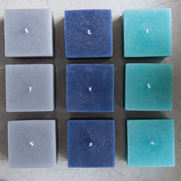 CANDWAX Dark Blue Square Candles