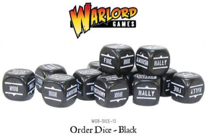 Bolt Action Orders Dice - Black (12)