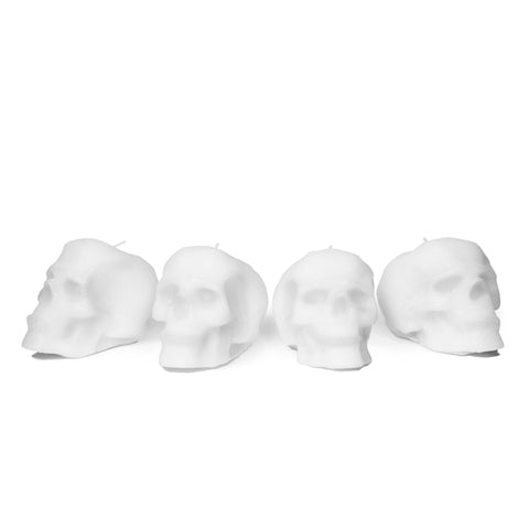 CANDWAX White Small Skull Candles - 4 PCS