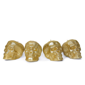 CANDWAX Gold Small Skull Candles - 4 PCS