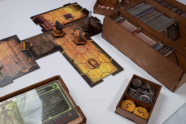 Wooden monster stands by Smonex is a perfect complement for the Gloomhaven organizer