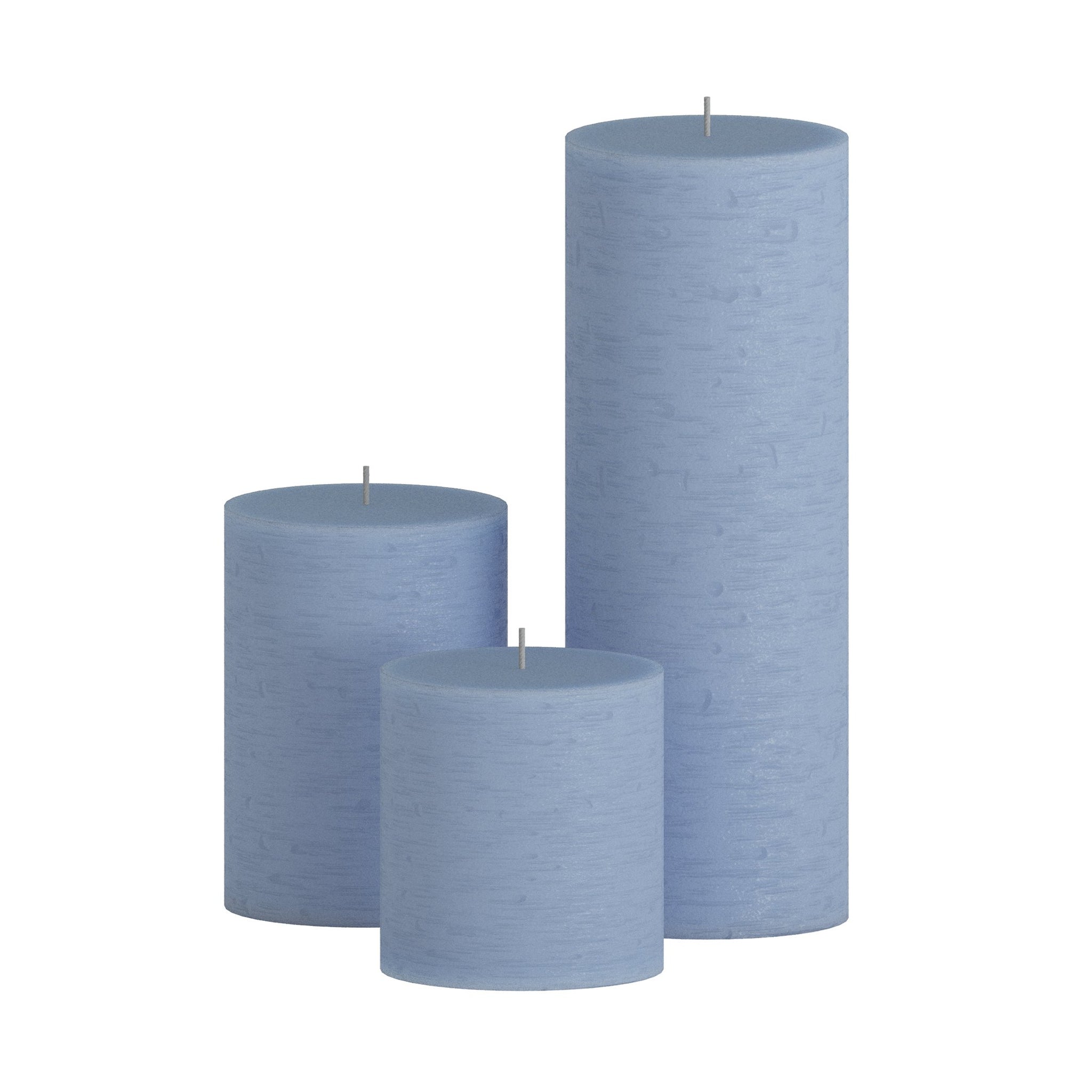 CANDWAX Baby Blue Pillar Mix - 3 inch, 4 inch & 8 inch