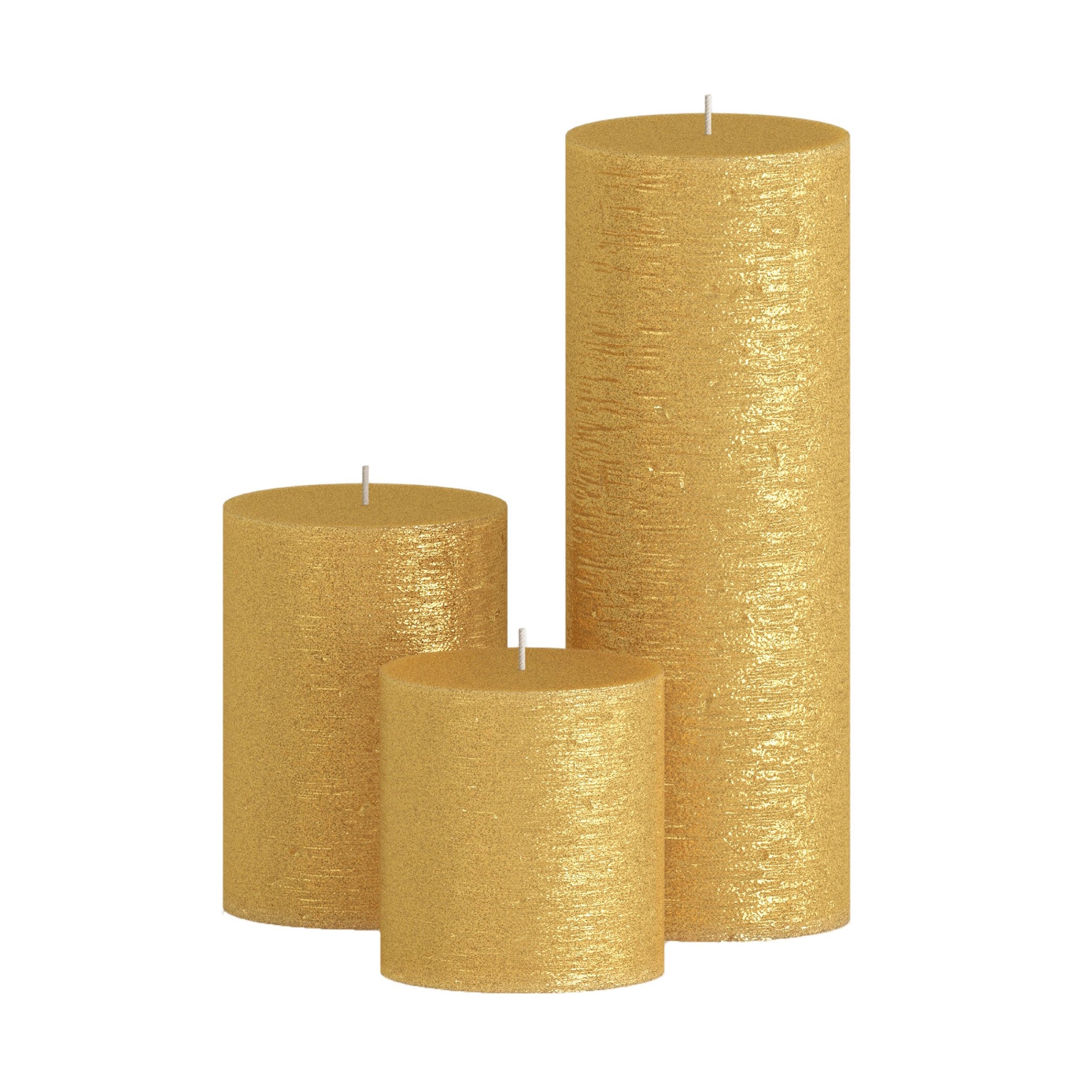CANDWAX Gold Pillar Mix - 3 inch, 4 inch & 8 inch