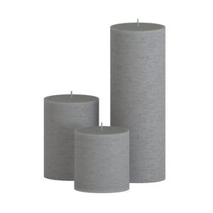 CANDWAX Light Gray Pillar Mix - 3 inch, 4 inch & 8 inch