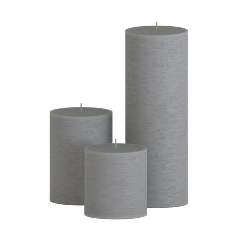 CANDWAX Light Gray Pillar Mix - 3 inch, 4 inch & 8 inch