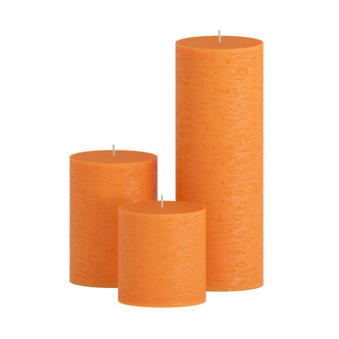 CANDWAX Orange Pillar Mix - 3 inch, 4 inch & 8 inch